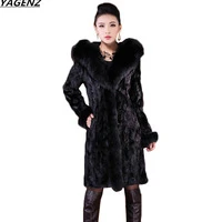 Зимнее пальто, женская кожаная куртка, новая мода, с капюшоном, меховой воротник, Женское пальто размера плюс, 7XL, Толстая теплая Высококачественная кожа для женщин