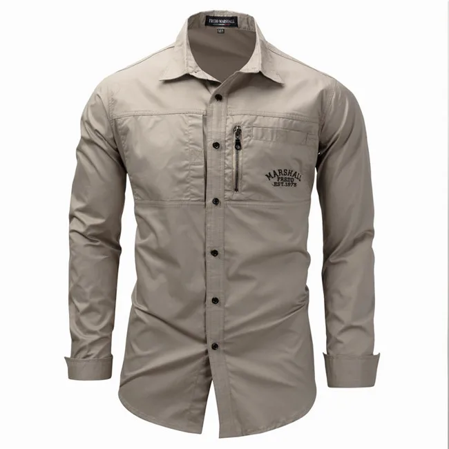

Euro Sizes Cool Men Shirt Solid Color Turn-Down Collar Shirts Grey Blue Green Dress Shirt Slim Fit Long Sleeved N117