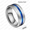 Nextvance Trendy 8MM Stainless Steel Black Blue Groove Ring For Men Wedding Bands Rainbow Rings Male Jewelry Drop shipping ► Photo 2/6