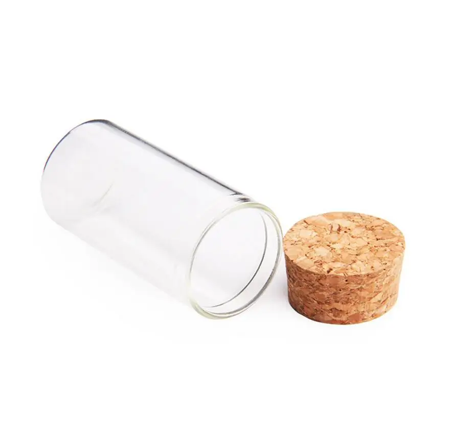 500 개/몫 20ml 투명 빈 유리 튜브 나무 코르크, 20cc 유리 코르크 바이알, 2/3oz 유리 병 도매