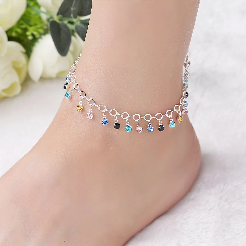 bohemian anklets for women foot jewelry ankle bracelet cheville rhinestone anklet boho
