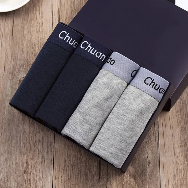 

4pcs Male Cotton Men's Underwear Soft Stripe Splcing Briefs Underpants Knickers Shorts Sexy Underwear