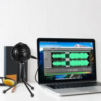 

USB Wired Condenser Condenser Microphone for Computer Home Studio, Skype, iChat or Voice Recognition Software tabletop Microfono