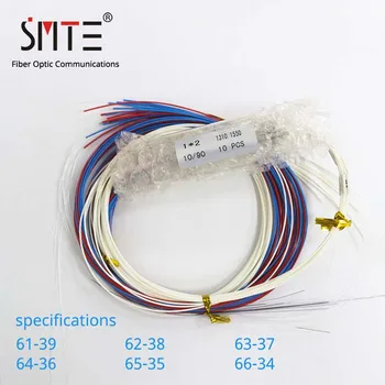 

10pcs/ lot fiber FBT splitter 0.9mm without connector 61/39 62/38 63/37 64/36 65/35 66/34 unbalanced fiber coupler