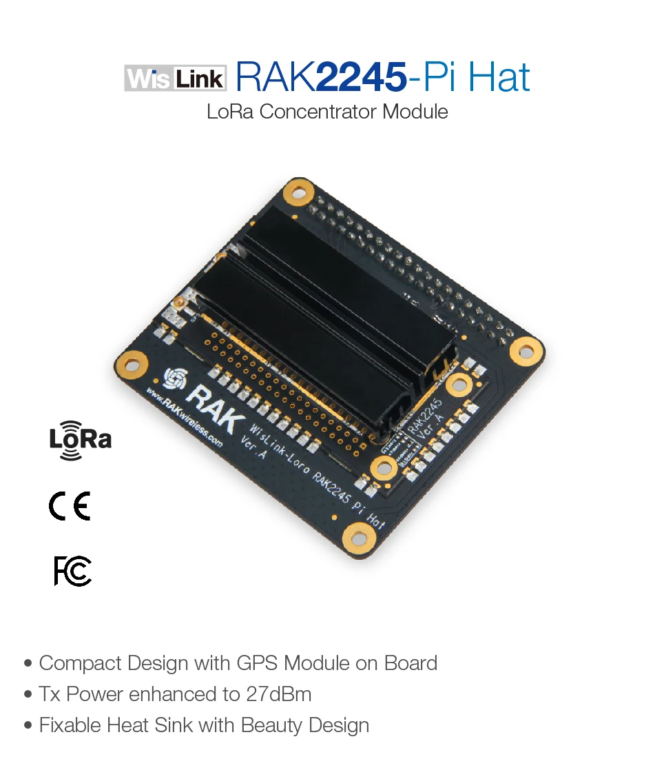 RAK2245 Pi HAT& Raspberry Pi 3B+ и 16G tf-карта(с программным изображением) для быстрого запуска приложения LoRaWAN