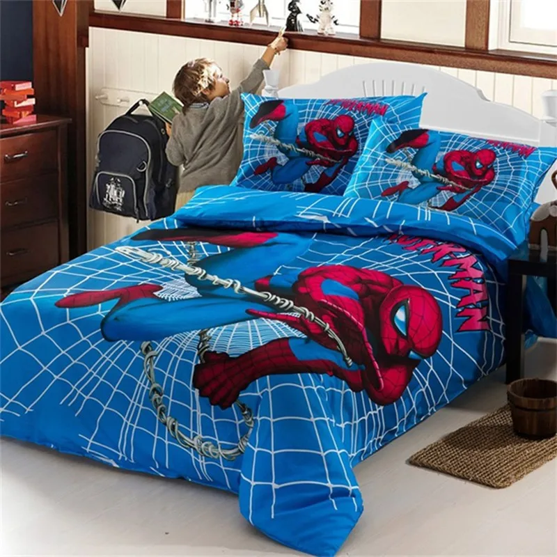 Us 62 98 5 Off Jungen Spiderman Bettwasche Set Kinder Iron Man Bettbezug Bettlaken Kissenbezug Fur Einzelbett Kinder Superhero Twin Grosse