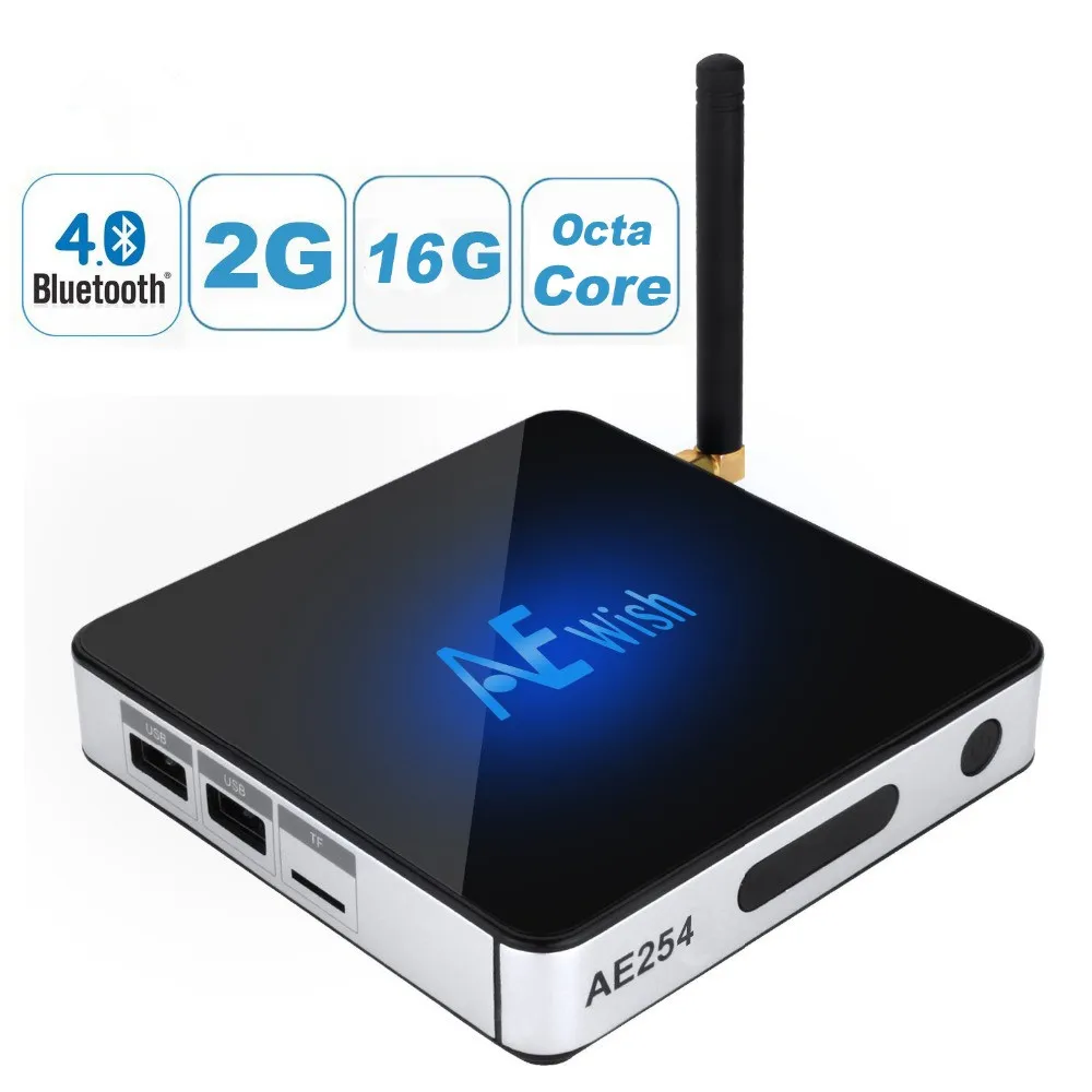 

AE254 Amlogic S912 64bit Octa Core Smart TV Box Android 6.0 2G/16G 2.4G5G Dual WiFi KD 17.0 Miracast Airplay Media free shipping