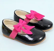2019Spring New Children Shoes bowknot Baby Girl Casual Shoes Student Leather Shoe for Dance Wedding Party Black White Pink 3-14T