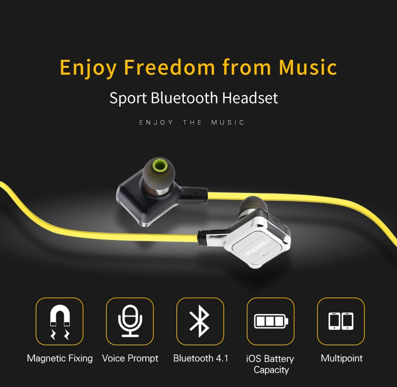 FULAIKATE Sports Neckband Bluetooth Earphone for iPhone Xs Max Xr Wireless Stereo Music Running Headset Sweat Proof Earpiece