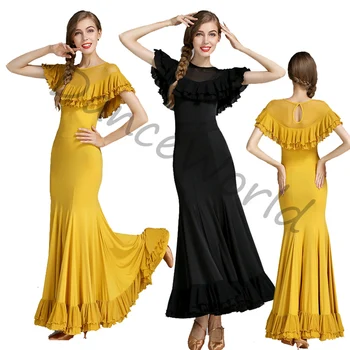

sexy new fashion dance dress original design Dyeing national standard dance dress long sleeve dresses for women