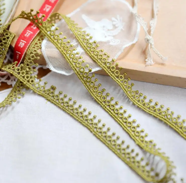 green 5 метров DIY юбка одежда платье с бахромой полые черные зеленые кружевная ткань с вышивкой кружевной отделкой для одежды кукольные аксессуары - Цвет: green