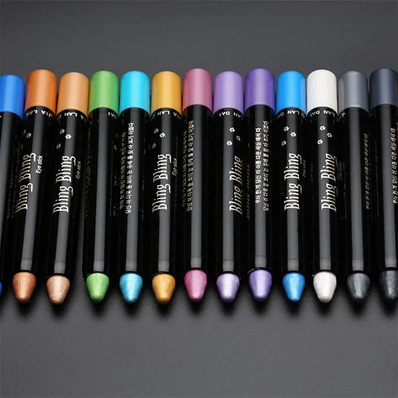 Glitter Eye Shadow Pencil Beauty Shimmer Highlighter Eyeshadow Pen Stick Waterproof Long Lasting Eyes Makeup