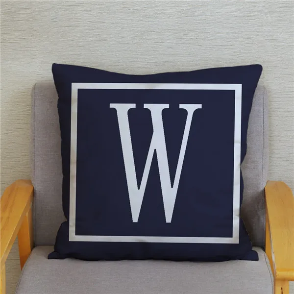 Purple Letters A-Z Print Cushion Cover Super Soft Short Plush Pillows Covers 45*45 Throw Pillow Case Sofa Home Decor Pillowcase - Цвет: 23