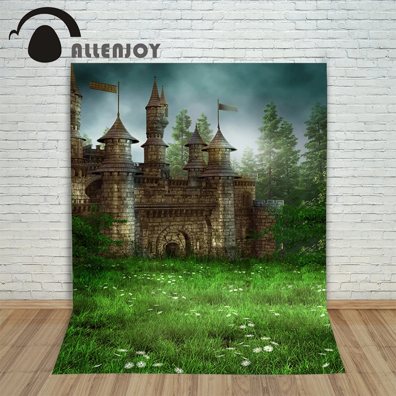 Allenjoy Vinyl photo studio Background The castle grassland fairyland blurring backdrop picture children's photocall | Электроника