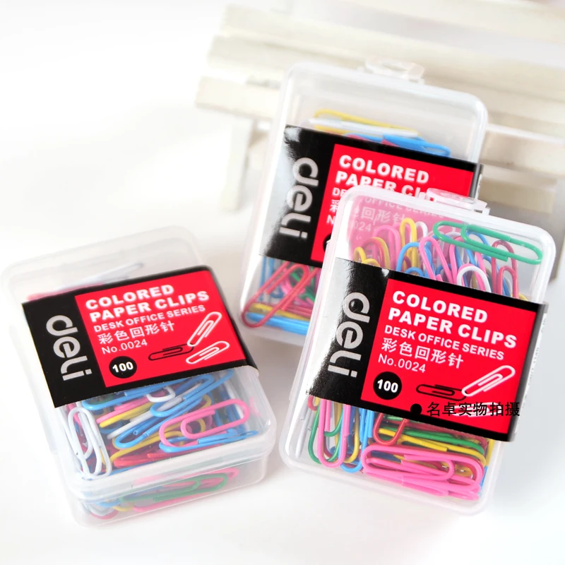 Free Shipping (100pcs/set) 28mm multicolour paper clip paper needle