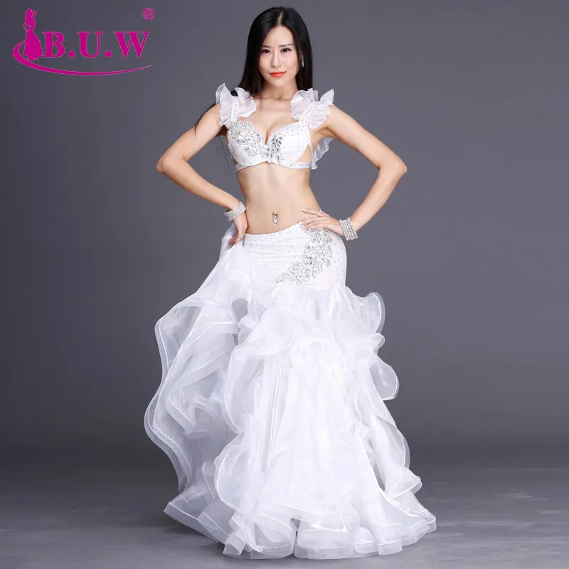 

B.u.w Special Offer Brand 2016 New High Grade Women Belly Dance Costumes Performance Bra+skirt Suits For Oriental Costume By005