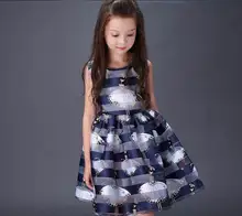 Détail 2016 D’été Nouvelle Grande Fille Robe Danse Fille de Bande Dessinée Organza Robe De Mode Robe D’été Vêtements Pour Enfants 5-16 T E088