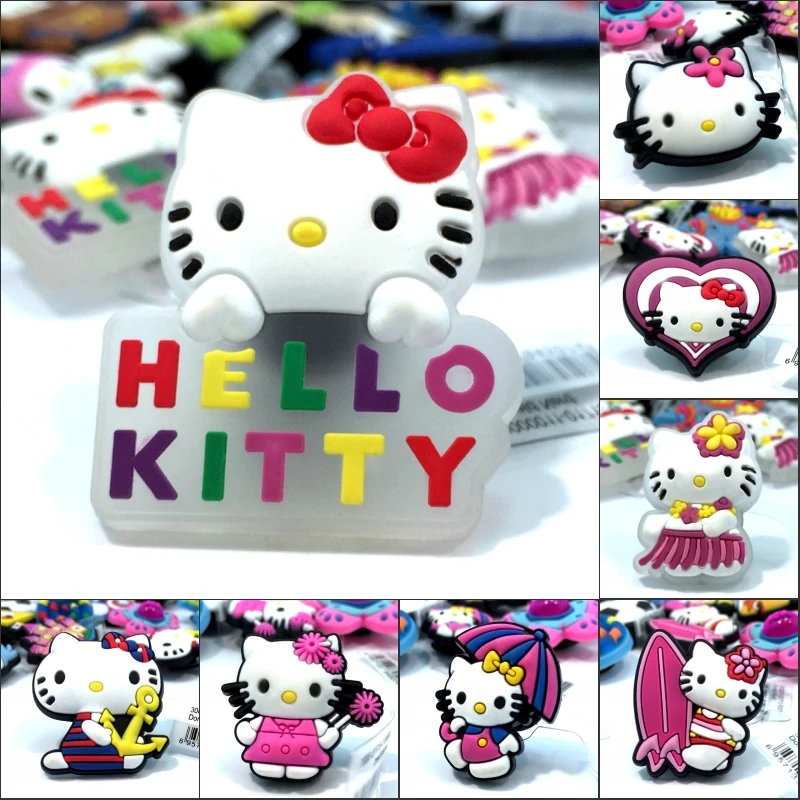 

Novelty 1pcs Cute Hello Kitty High Imitation Shoe Charms,Shoe Buckles Accessories Fit for Croc JIBZ kids gifts