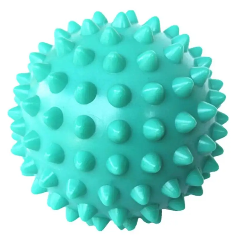 6,5 см 6 цветов ручной мячик для массажа стоп ПВХ Spiky Trigger Point Sport fitness Arms шеи тренировка спины Облегчает боль Стресс портативный - Цвет: Зеленый
