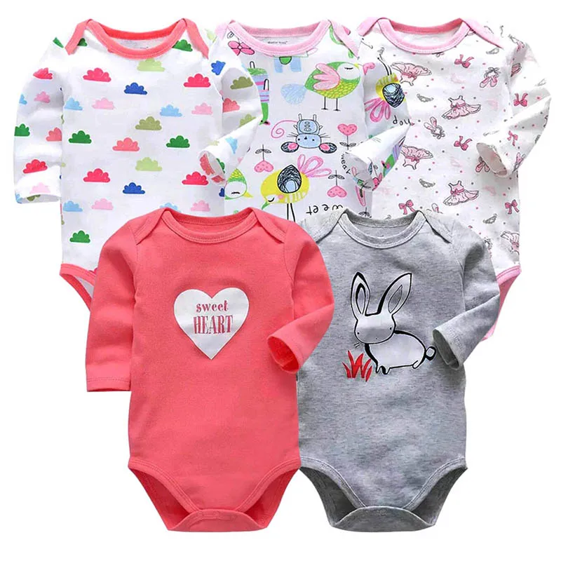 5 шт./компл. детские комбинезоны из хлопка roupas menino Одежда для новорожденных