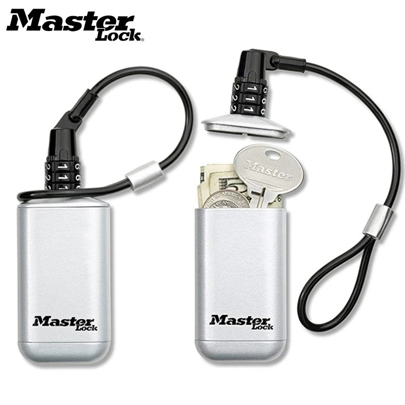 Online Mini caja de seguridad para llaves, mochila para exteriores, cerradura de contraseña oculta de Metal, cerradura de código fijo de aleación de Zinc, caja de almacenamiento para llaves portátil