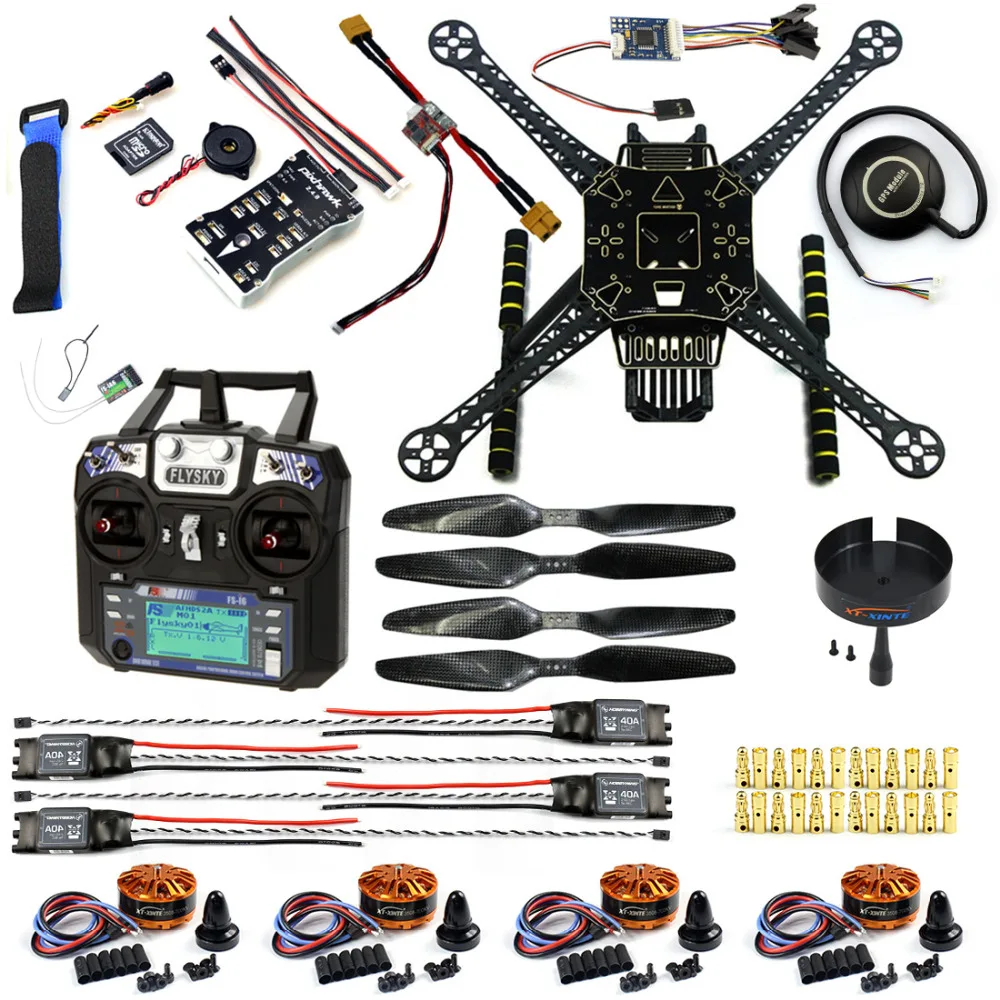 Buy Cheap DIY FPV Drone Kit Welded S600 4 axis Aerial Quadcopter w/ Pix2.4.8 Flight Control GPS 7M 40A ESC 700kv Motor FS-I6 TX RX