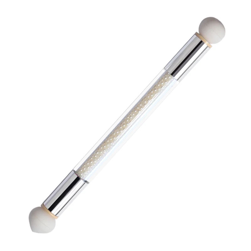 Белый New Double-ended Silicone Sponge Nail Art Pen Glitter Transfer Stamping Blooming Painting Gradient Pen Manicure Nail Art Tool - Цвет: Белый