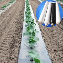 Agricultural Plastic Nursery Mulch Row Cover White & Black Weed Barrier Strawberry Tomato Plant Ground Film Moisture Keeping