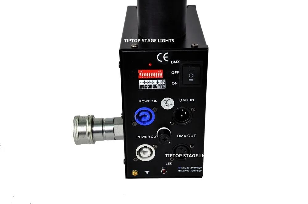 Máquina de Swing Ângulo de Pulverização de Controle Tanque de Gás de Alimentação Freeshipping 2 Unidades Único Tubo Co2 Jet Dmx 512 2ch Power In e out Cabo um 10 High Quality dmx 512 controller