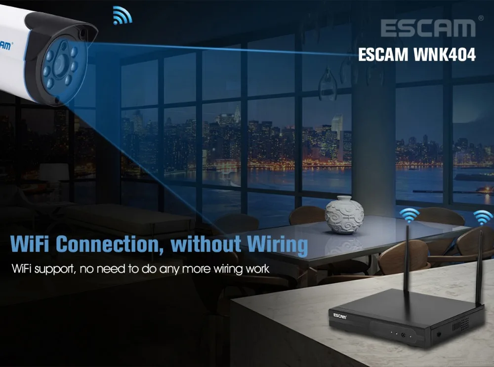 ESCAM WMK404 720 P беспроводной wifi IP набор камеры nvr