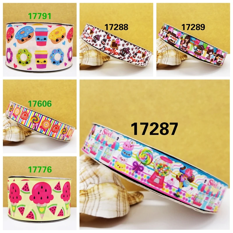 

Free shipping 50 yard cartoon printed grosgrain ribbon 17290
