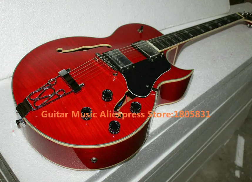 

Red Custom Classic Jazz Guitar New Arrival Wholesale Guitars Top Musical instruments