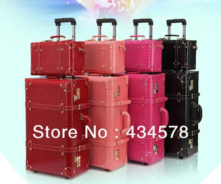 Wholesale!2014 new brand high quality 12 22 24 inch vintage luggage set