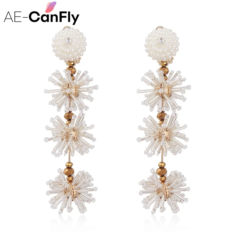 AE CANFLY класса люкс ручной работы с украшением в виде кристаллов Висячие серьги для
