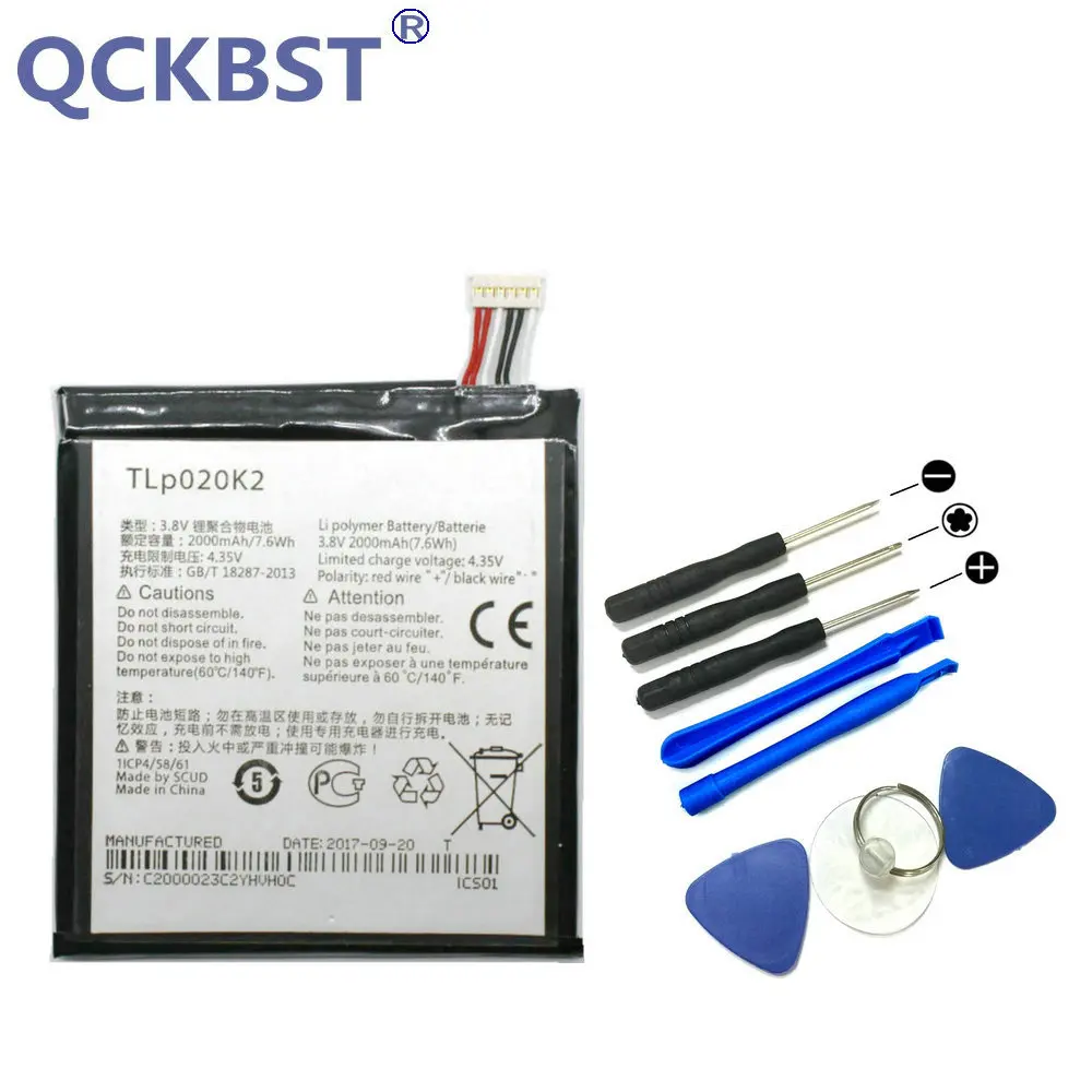 

QCKBST TLp020K2 2000mAh Battery For Alcatel One Touch 6039H 6039Y 6039K Idol 3 4.7 Inches TLp020Kj mobile phone+ Tracking Code