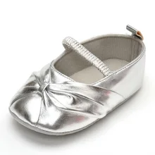 2015 Fashion New Style New Born Baby Shoes Solid Sliver Soft Bottom Anti-slip Sole Home First Walker Baby Shoes