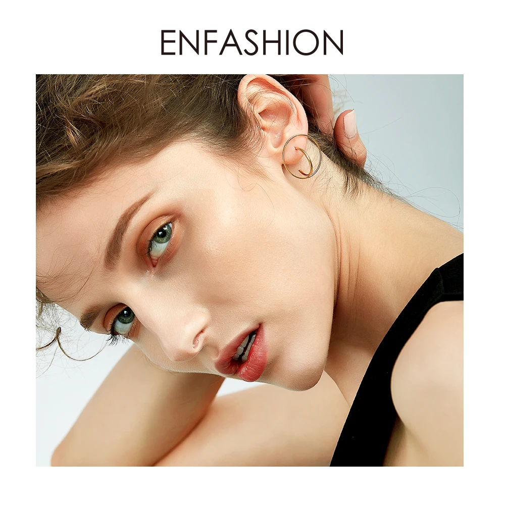 Женские сережки гвоздики Enfashion из нержавеющей стали золотого цвета|stainless steel stud