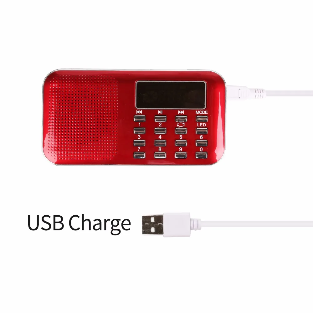 AM FM Portable Transistor Radio MP3 Music Player Light and Ultra Thin Support Micro TF Card USB Flash Light