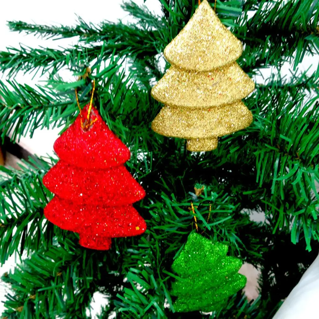 

Pack of 3 Christmas Tree's Hang Ornament Dusting Xmas Tree Shaped Ornaments