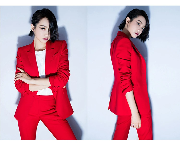 Women's Red Elegant Blazers-Classy Look