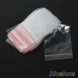 100 шт. 5x7 см Jewelry Ziplock Почтовый Сжатые Блокировка Reclosable Пластик Поли Очистить Сумки