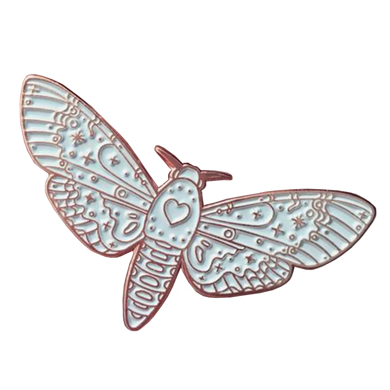 

Celestial moth enamel pin starry lunar butterfly brooch magic witchy badge gothic accessory pagan wicca gift