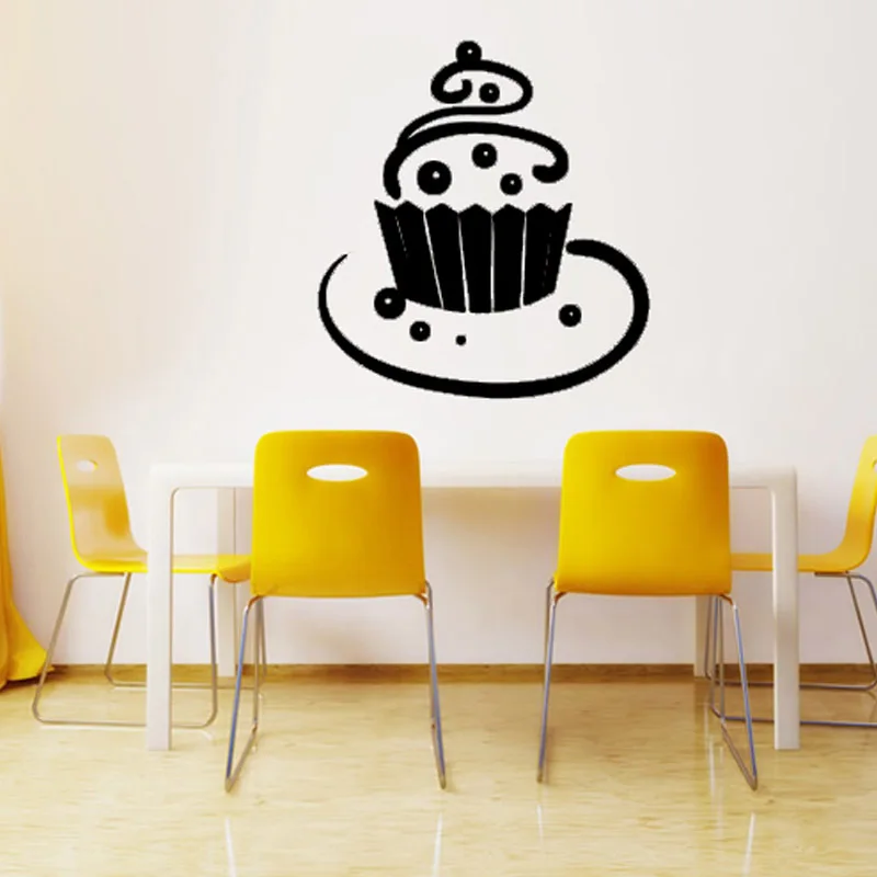 Dctop Food Wall Decal Dining Room Decorative Swirl Cupcake Wall