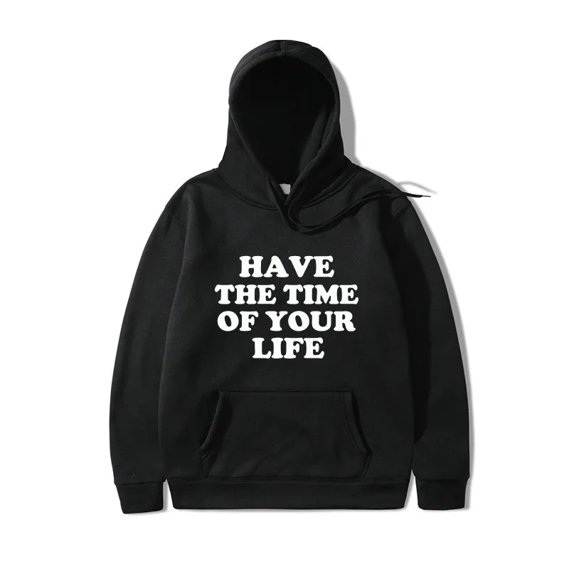 Пуловер с надписью THE TIME OF YOUR LIFE в стиле Харадзюку толстый свободный