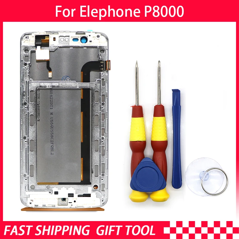 

New original For Elephone P8000 Touch Screen LCD Display Digitizer Assembly With Frame Replacement Parts+Tool Android 5.1
