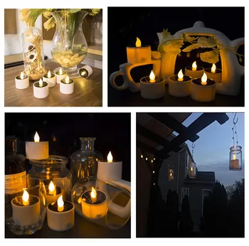 

6pcs Solar Powered Candles Flameless LED Candle Coffee Tea Ligh Outdoor Garden Home Decoration Party Glow Romantic Solar Lights