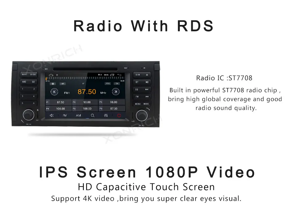 Clearance Xonrich AutoRadio 1 Din Android 8.1 Car DVD Player For BMW E39 BMW X5 E53 M5 2002-2007 GPS Navigation Head Unit Audio Wifi DAB+ 8