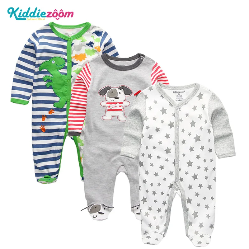 

3Pcs Newborn Winter Clothes Baby Boys Rompers Pattern Long Sleeve Gril Romper Clothing roupas Infantis menino Overalls custome