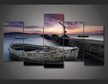 

Hd Printed Abandoned Seaside Pier Painting Canvas Print Room Decor Print Poster Picture Canvas Free Shipping/90814