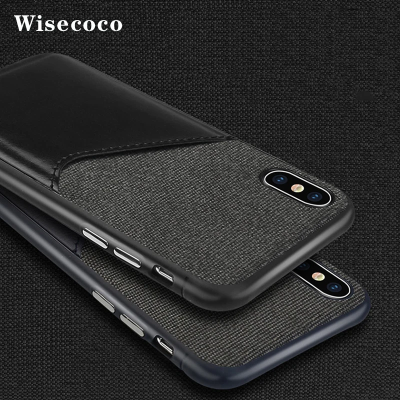 

For Iphone Xs Max XR X 8 7 Plus Xsmax 8plus Card Slot Pocket Holder Wallet Case Soft Fabric Luxury Leather Shockproof Back Cover